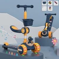 ราคา Bestmix COD สกุดเตอร์เด็ก สกู๊ตเตอร์ พับ ดนตรี วงล้อแฟลช ล้อมี ขาไถ ปรับนั่งได้ยืนได้ Scooter ของเล่นเด็ก 2 6 ขวบ (21143581902)