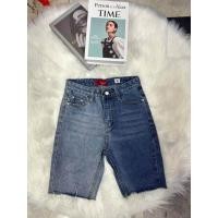 ราคา กางเกงยีนส์3ส่วน เอวสูง สีทูโทน ปลายขาตัด (20995299223)