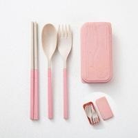ราคา ชุดช้อนส้อม ตะเกียบพับได้ ทำจากฟางข้าวสาลี Eco (10367847854)