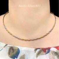 ราคา โช๊คเกอร์เงินแท้ 92 5 Italy ชุบ 3 กษัตริย์ ลายเชือกถัก 2 เกลียว (19760181022)