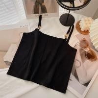 ราคา พร้อมส่งจากไทย 98067 เสื้อสายเดี่ยวไหมพรม ดีเทลโซ่สีทองเล็กๆ น่ารัก นิ่มใส่สบาย (21073807134)