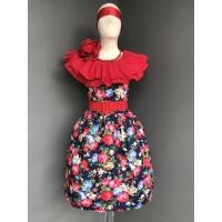 ราคา ชุดวนิดา ชุดย้อนยุค ชุดลายดอก ชุดทองกวาว ชุด เครื่องประดับครบเซต (21304666435)