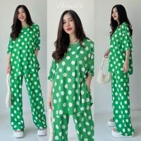 ราคา ชุดเซต 2 ชิ้น เสื้อแขนสั้นความยาวคลุมสะโพก ้มาคู่กางเกงเอวยางยืดขายาว ชุดเซต ชุดเซ็ท Yunaka (19262752804)
