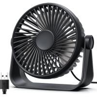 ราคา 360 Rotation Small Desk Fan 3 Speeds Strong Airflow USB Fan Mini Fan Portable Personal Fan 5 inch Table Fan (18767550714)