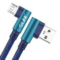 ราคา OLAF Micro สาย USB 1M 2M 90องศา2A Fast สายซิงค์ข้อมูลสายชาร์จเครื่องชาร์จ USB สายสำหรับซัมซุง Xiaomi มือถือหัวเหว่ยสายโทรศัพท์ (7665010766)