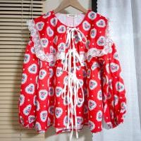 ราคา พร้อมส่ง Heaha เสื้อพิมพ์ลายคอปก ผูกโบว์ อกใหญ่ใส่สบาย งานสวยมาก (21320638831)