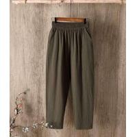 ราคา กางเกง 7 ส่วน ผู้หญิง ผ้าลินิน กางเกงผ้าฝ้ายผสมผ้าลินิน สาวอวบ เอวใหญ่สุด 37 เอวเล็ก 26 สะโพก ไม่เกิน44 กางเกงแฟชั่นสาวอวบอ้วน (9250753188)