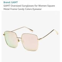 ราคา GAMT แว่นกันแดด Polarized Sunglasses For Women Square Lens Full Frame 58MM RoseGold Color (18453530587)