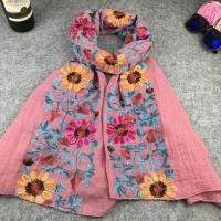 ราคา niubi ผ้าพันคอคอตตอนลินินปักลายดอกอินเดียนเนปาลีผ้าคลุมไหล่ (20393793024)