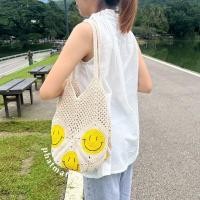 ราคา pmncrochet กระเป๋าถักสไมล์ลี่ ถุงแกงหน้ายิ้ม (19897573605)