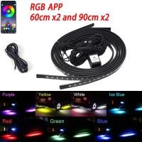 ราคา RGB ยืดหยุ่นส่องสว่างใต้ริ้วสายไฟรถ12V LED ไฟส่องสว่างภายในตัวรถโคมไฟตกแต่งบรรยากาศด้วยแอพควบคุมแสงนีออนอัตโนมัติ (21170348179)
