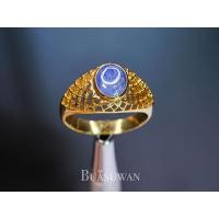 ราคา แหวนพลอย ไพลิน พลอยหลังเบี้ย ทรงผู้ชาย ตัวเรือนทองคำแท้ 18K เน้นความเรียบหรู พร้อมใบรับประกันจากทางร้าน การันตีพลอยแท้ ทองคำแท้ (11483349440)