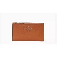 ราคา Kate Spade Leila Small Slim Bifold Leather Wallet Warm Gingerbread WLR00395 (21159962492)