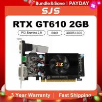 ราคา SJS การ์ดแสดงผล GT610 GeForce การ์ด VGA การ์ดแสดงผล64Bit DDR3 2GB สำหรับเกมพีซี GT 610 2GD3 HDMI DVI PCI E2 VGA (21170829691)