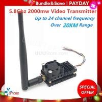 ราคา เครื่องส่งสัญญาณไร้สาย FPV 5 8GHz 2W TS582000 5 8G 2000mW วิดีโอ AV 8CH ตัวส่งสัญญาณเสียงสำหรับเครื่องบิน RC FPV Drone (21170305659)