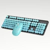 ราคา mingsu EF128 ชุดไร้สายสีสันสดใส Mini Money Keyboard Mouse Combo 2 4G Wireless Keyboard Mouse Wireless Package เดสก์ท็อปโน้ตบุ๊ค Bluetooth Wireless Down Money Keyboard Mouse (19300987339)