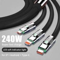 ราคา ZHIKEสายชาร์จ 3 in 1 สายชาร์จเร็ว type c สายชาร์จเร็ว micro usb iOS ชาร์จเร็ว หัวชาร์จ แท้ ที่ชาร์จ 240W 6A Super Fast Charge 3 in1 Charging cable Charger adapter (21174265326)
