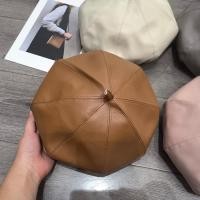 ราคา หมวกไหมพรมเด็กหนังเทียมหมวกเบเร่ต์สไตล์อังกฤษของผู้หญิง (20144252960)