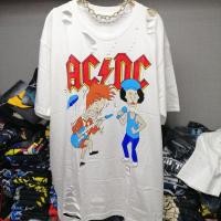 ราคา เสื้อยืดคุณภาพดี เสื้อขาด เสื้อวงวินเทจ อก46 ยาว31 สีขาว สีดำ ไม่มีตะเข็บข้าง cotton100 แฟชั่นชาย หญิง oversize (20385338187)
