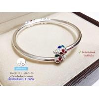 ราคา กำไลข้อมือเงินแท้92 5 กำไลโปร่ง งานลงยา สีแดง น้ำเงิน และเขียว ข้อมือ 6 5 7 5 นิ้ว เรือนเงินแท้ (20507425720)