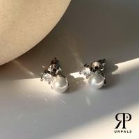ราคา URPALS ต่างหูสุดคิ้วท์ ตัวเรือนทองแดง ฝังเพชรเทียม CZ AAA (21331918496)