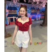 ราคา Lucky Store26 เสื้อไหมพรมปาดไหล่ ดีเทลเชือกผูกช่วงอก แขนตุ๊กตา น่ารักมาก (17568328126)