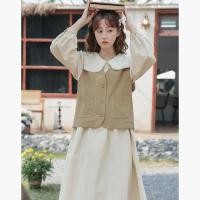ราคา ชุดเดรสเสื้อกั๊กชุดสองชิ้นชุดฤดูใบไม้ร่วงสำหรับสาวน้อยชุดกระโปรงคอบัวสไตล์เพรพพี้แนวญี่ปุ่นกระโปรงยาวแนวโมริแนววินเทจ (20564225083)