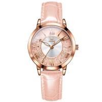 ราคา OLEVS 5539 Genuine Leather Band Watches For Women Casual Quartz Waterproof Women Wristwatch (20439063271)