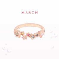 ราคา MARON แหวนดาวนพเก้า เสริมดวง Nine Lucky Stars Eternity Ring เงินแท้ พลอยแท้ ชุบทองชมพู Rose Gold พร้อมส่ง (9574986180)