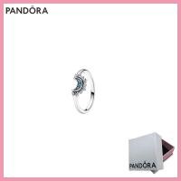ราคา สินค้าปลอดภาษี ของแท้ PANDORA S925 เงินสเตอร์ลิงเครื่องประดับผู้หญิงของขวัญ 192675C01 แหวนพระจันทร์ประกายสีฟ้าท้องฟ้า (21204070185)