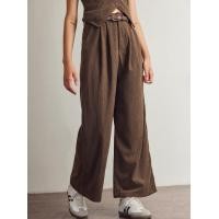 ราคา Cider Corduroy High Waist Pleated Zip Wide Leg Trousers (20689624622)