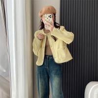 ราคา เสื้อคลุมแบบสั้นสไตล์ชาแนลหนังนิ่มคอกลม3728ชุดผู้หญิงฤดูใบไม้ร่วงแบบใหม่สไตล์เกาหลีลดอายุแขนยาวกระดุมแถวเดียว (20889364992)