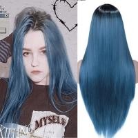 ราคา BASSAHAIR 2021ใหม่ยาวผมตรงวิกผมสังเคราะห์สำหรับผู้หญิงวิกผมคอสเพลย์สีชมพูกลาง PartDaily Party ทนความร้อนได้ Glueless วิกผม (15155768615)