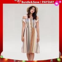 ราคา Closet Crush Midi off shoulder dress with line printed Multi เดรสมิดิเปิดไหล่พิมพ์ลายเส้น (21317509106)
