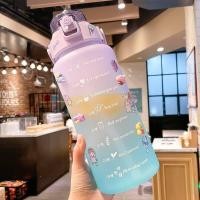 ราคา Vicases ขวดน้ำ 2 ลิตร ขวดน้ำ2ลิตร น่ารัก แบบพกพา superขนาดใหญ่ความจุกีฬา Water Bottles BPA FREE พลาสติก PC ป้องกันการตกแตกวัสดุปลอดภัยไม่เป็นอันตราย (15294252354)