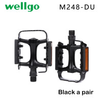 ราคา WELLGO แป้นแบริ่งเบามาก M248จักรยานเสือหมอบที่ถีบจักรยานอุปกรณ์เสริม M248DU อะลูมินัมอัลลอยอะไหล่จักรยานภูเขาเงินสีดำ (17169292059)