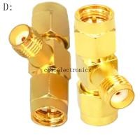 ราคา 2pcs SMA Female Male to 2 SMA male Female RP SMA Male to 2 RP SMA Female Triple 3 Way T RF Adapter Connector (6091654687)