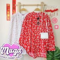 ราคา MG0044 เสื้อเชิ้ตคอจีน ไซส์ใหญ่ ลายดอกไม้ สีขาว สีแดง ตรุษจีน เขิ้ตแขนยาว สาวอวบ (19054413306)