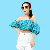 ราคา เสื้อครอปเกาะอกมีแขน ผ้า COTTON เฉพาะเสื้อเท่านั้น (20748825113)