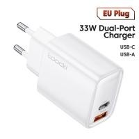 ราคา ที่ชาร์จโทรศัพท์ toocki 33W USB Type C ที่ชาร์จโทรศัพท์ EU ชาร์จเร็วสำหรับ Xiaomi iPhone 12 13 Pro OnePlus ที่ชาร์จมือถือแบบพกพา (21170907499)