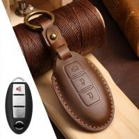 ราคา Car Key Case Cover Fob Holder Leather Pouch Keychain Accessories for Nissan Sylphy Bluebird Qashqai Tiida X Trail Bluebird Shell (16241708837)