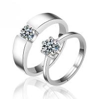 ราคา แหวนคู่Mosangแหวนหินเพทายแหวนหมั้นปรับแหวนเงิน925 (5176604387)