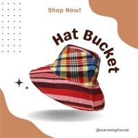 ราคา Bucket หมวกปีกกว้าง ใส่ได้ 2 ด้าน2สี หมวกผ้าฝ้าย ผ้าขาวม้า (19232645685)