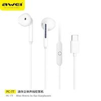 ราคา ซื้อ 1 ฟรี 1 Awei PC 7 PC 7T หูฟังแบบมีสาย หูฟังเบสสเตอริโอ 6D หูฟังออริจินอลชนิดใส่ในหู ชุดหูฟังเสียบไฮไฟ 3 5 มม ปลั๊ก Type C ด้วยไมโครโฟน HD (20727508373)