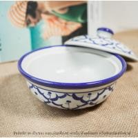 ราคา ถ้วยมีฝาปิด ถ้วยเซรามิค ชามมีฝาปิด แก้วน้ำ ครบชุด ขนาด 4 7 นิ้ว ถ้วยเข้าไมโครเวฟได้ จานชามเซรามิค ลายคราม ถ้วยเบญจรงค์ (20707742912)