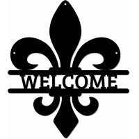 ราคา Fleur de Lis Welcome Front Door Sign Fleur de Lys Metal Welcome Sign (20071269075)