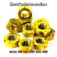 ราคา หัวน็อตทองเหลือง M6 M8 M10 M12 M16 ตัวเมียเมียทองเหลือง น็อตตัวเมีย Brass Hex Nut (16320801022)