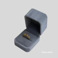 ราคา กล่องใส่แหวนกล่องกำมะหยี่ใส่เครื่องประดับกล่องเก็บแหวนกล่องแหวนทรงสูงสีเทา (19515872271)