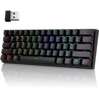 ราคา Pauroty 60 Wireless Mechanical Keyboard Triple Mode 2 4G USB C Bluetooth Keyboard RGB Backlit Clicky Blue Switch 61 Keys Rechargeable Mini Wireless Gaming Keyboard for iPad Mac PC Xbox (20702809009)