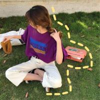 ราคา Triple A oversized shirt Women T shirt Short sleeved T shirt Letter print T shirt 2021 summer new loose top (18706244093)